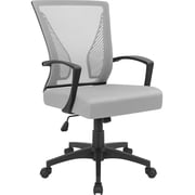 Homall Mid Back Office Chair Computer Ergonomic Mesh Chair Adjustable Mesh Chair with Armrest, Gray