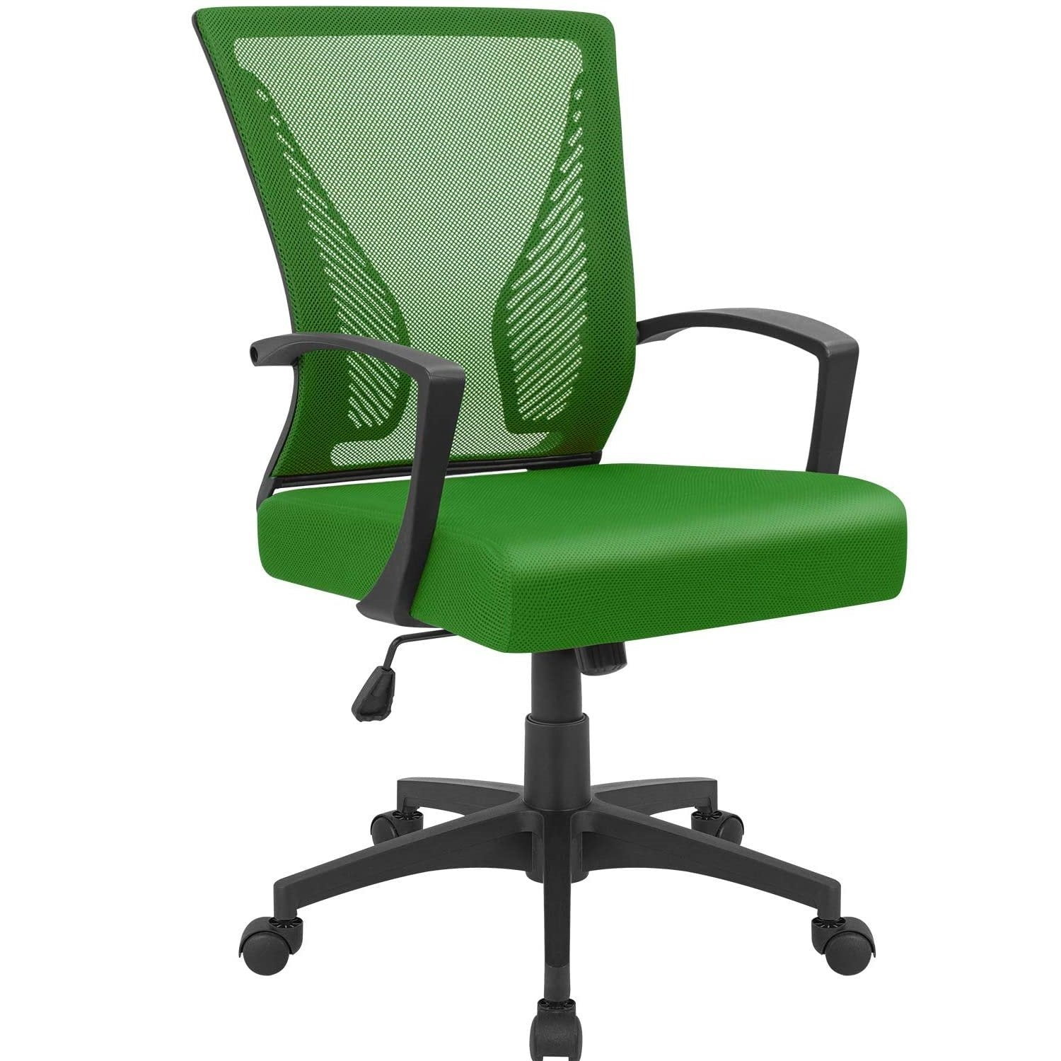 Homall Mid Back Office Chair Computer Ergonomic Mesh Chair Adjustable Mesh Chair with Armrest, Green