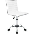 thumbnail image 1 of Homall Mid Back Task Chair,Low Back Leather Swivel Office Chair,Computer Desk Chair Retro with Armless Ribbed (White), 1 of 7