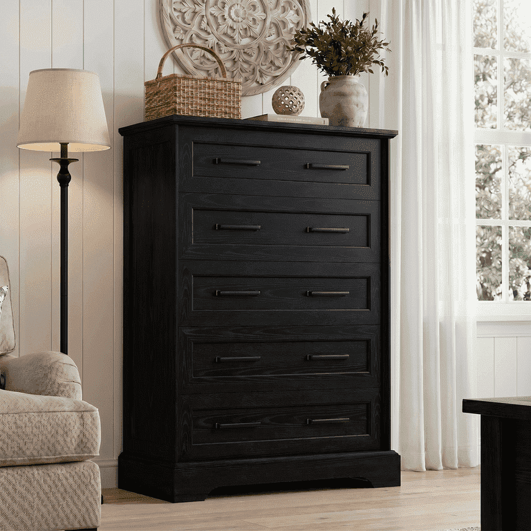 black tall dresser for bedroom Homall 5 Drawer Dresser, 31.5