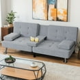 thumbnail image 1 of Homall Modern Linen 3 Adjustable Positions Convertible Sofa with Pillows, Gray, 1 of 7