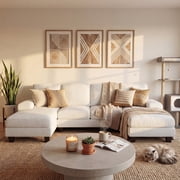 Homall 105 Modern U-Shape Sectional Sofa, Chenille Fabric Modular Couch, 4 Seat Oversized Sofa with Chaise for Living Room, White