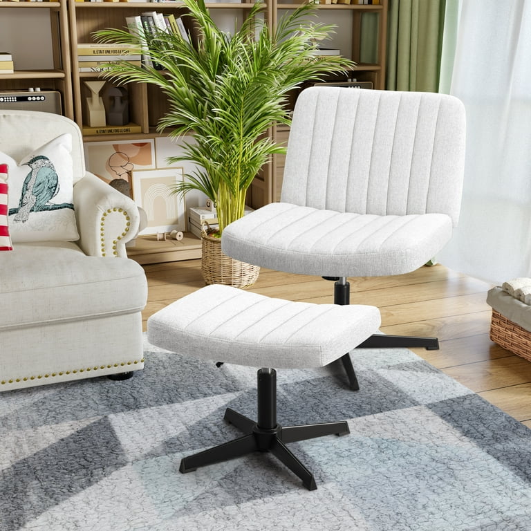Homall Armless Upholstered Office Desk Chair: Swivel Vanity Chair