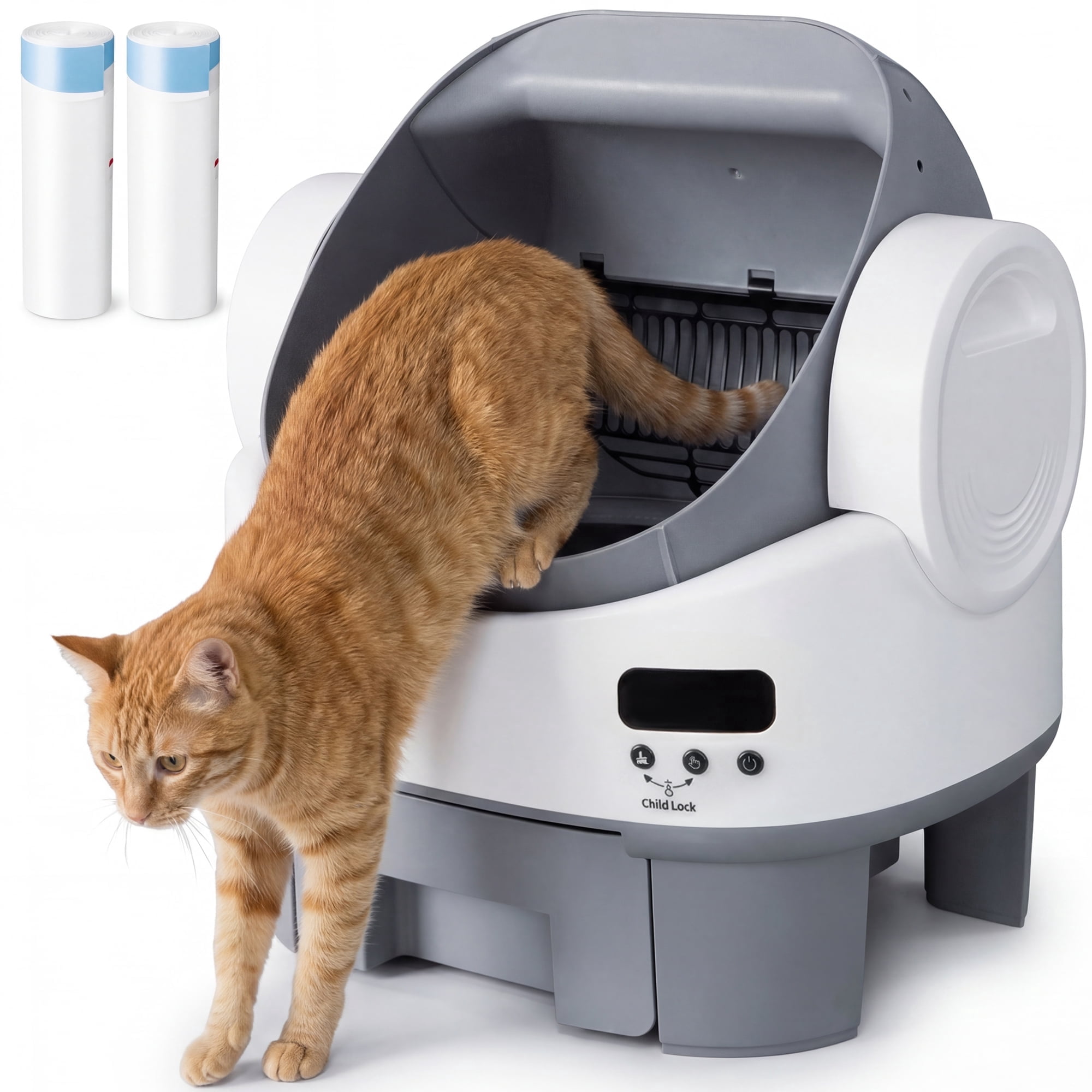 Homall Open-Top Automatic Cat Litter Box, Self-Cleaning, No App, Multi-Cat Use, Easy Clean