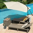 Homall Outdoor Chaise Lounges Chairs Set of 4 Tow Reclining Chair with Deck Box & Patio Umbrella