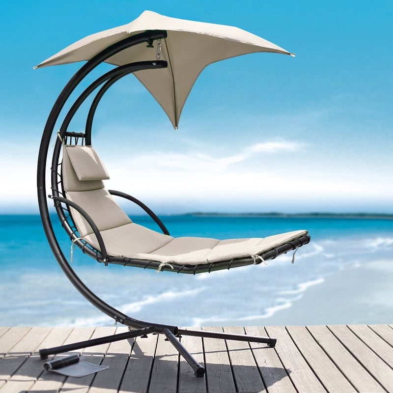 Homall Outdoor Hanging Curved Chaise Lounge Chair Patio Swinging
