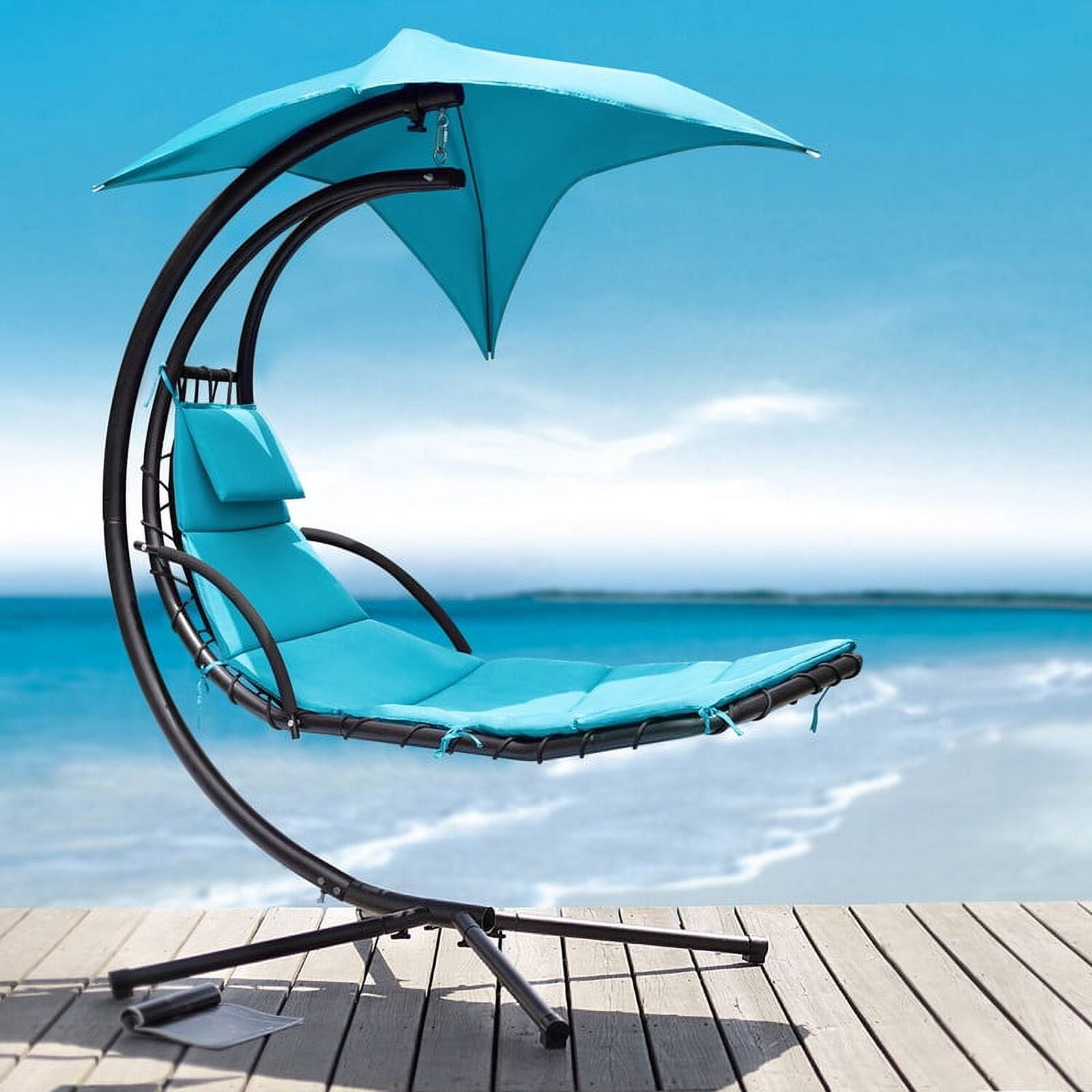 Homall Outdoor Hanging Curved Chaise Lounge Chair Patio Swinging