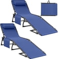 thumbnail image 1 of Homall Outdoor Lounge Chair Foldable Chair Adjustable Height Patio Lounge Chair,Suitable for Beach,Lawn and Pool,Set of 2 Blue, 1 of 7