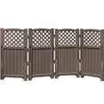 thumbnail image 1 of Homall Outdoor Patio 4 Panel Screen Enclosure,Plastic Privacy Screens, Air Conditioner Fence Panels, Trash Can Fence for Garden,Brown, 1 of 7
