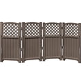 thumbnail image 1 of Homall Outdoor Patio 4 Panel Screen Enclosure,Plastic Privacy Screens, Air Conditioner Fence Panels, Trash Can Fence for Garden,Brown, 1 of 7