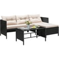 thumbnail image 1 of Homall Outdoor Rattan Sofa,L-Shaped Lounge Chair with Table,Black Rattan and Beige Cushion, 1 of 7