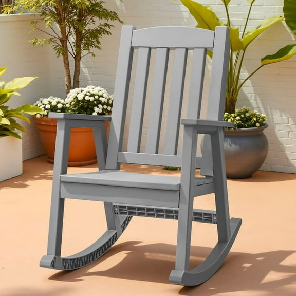 Homall Outdoor Rocking Chair Resin All-Weather Resistant High-Back Rocker for Patio, Garden