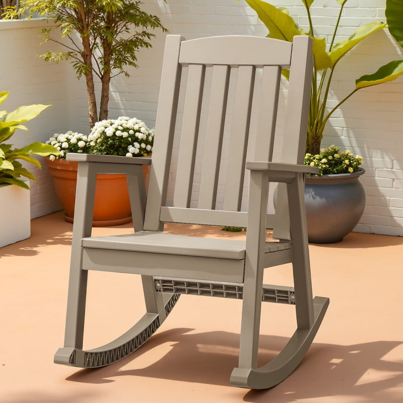 Homall Outdoor Rocking Chair Resin All-Weather Resistant High-Back ...