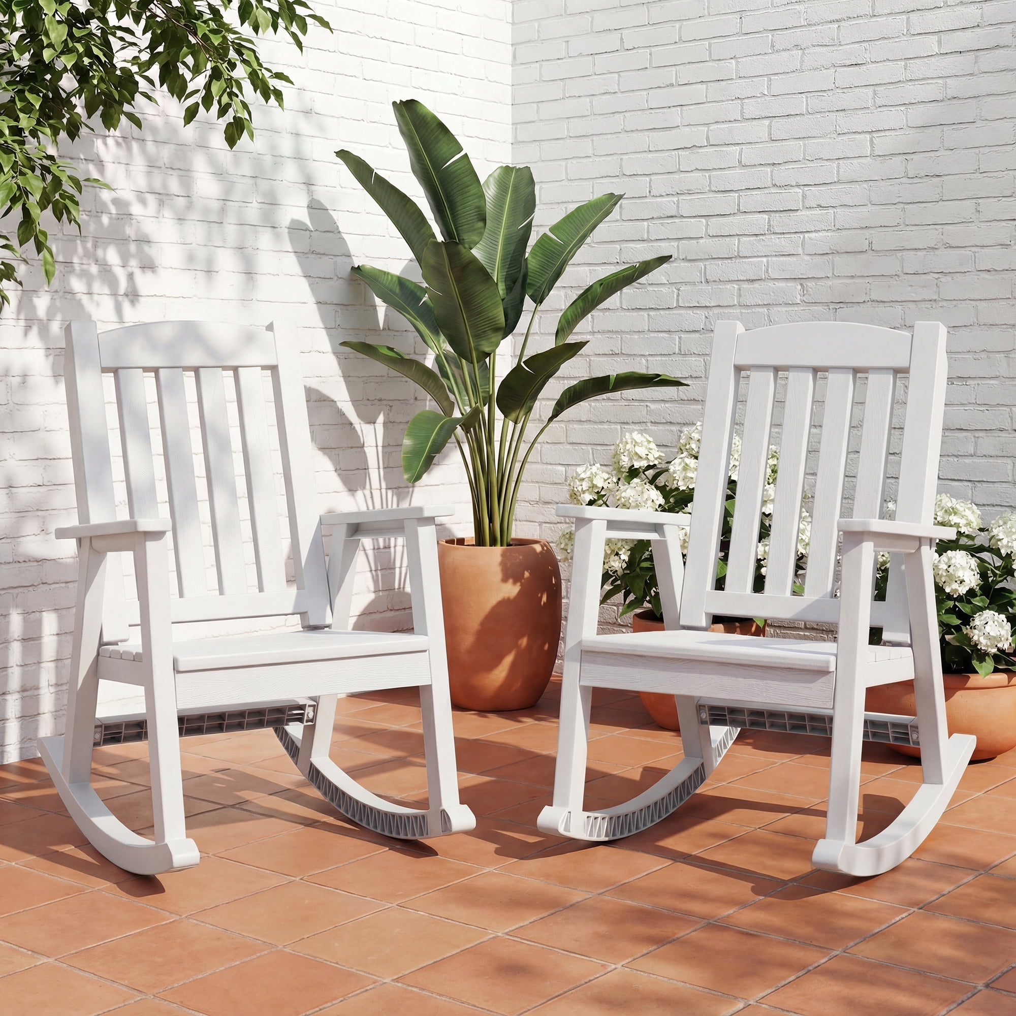 Outside Rocker Chair Homall Outdoor Rocking Chair Set of 2, Resin All-Weather Resistant High ...