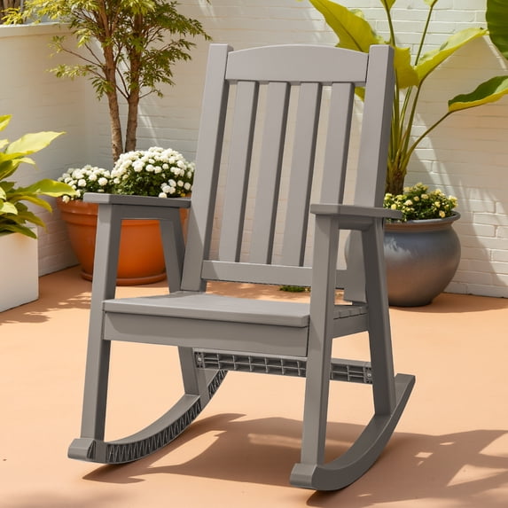 Homall Outdoor Rocking Chair Resin All-Weather Resistant High-Back Rocker for Patio, Garden