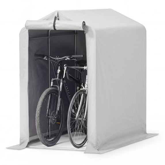 Homall Outdoor Storage Shed 3x6x5 ft Metal Carport with Durable Oxford Fabric Cover and Roll-Up Zipper Door, Waterproof UV Resistant Outdoor Storage shelter for Bike, Motorcycle, Garden Tools, Silver