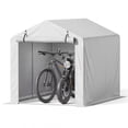 thumbnail image 1 of Homall Outdoor Storage Shed 5x7x5.5 ft Metal Carport with Durable Oxford Fabric Cover and Roll-Up Zipper Door, Water-Resistant Outdoor Storage shelter for Bike, Motorcycle, Garden Tools, Silver, 1 of 7