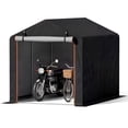 thumbnail image 1 of Homall Outdoor Storage Shed 5x7x5.5 ft Metal Carport with Durable Oxford Fabric Cover and Roll-Up Zipper Door, Water-Resistant Outdoor Storage shelter for Bike, Motorcycle, Garden Tools, Black, 1 of 7