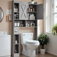 Lacoo Over The Toilet Storage with Barn Doors, Farmhouse Style