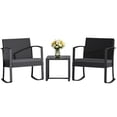 thumbnail image 1 of Homall Patio Furniture Set Outdoor Rocker All Weather PP Rocking Chair with Cushion Set of 3, Black, 1 of 7