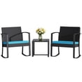 thumbnail image 1 of Homall Patio Furniture Set Outdoor Rocker All Weather PP Rocking Chair with Cushion Set of 3, Blue, 1 of 7