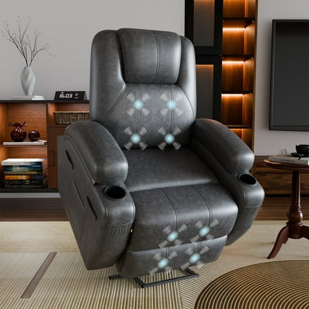 Homall Power Lift Recliner Chair  Leathaire for Elderly with Massage , Black