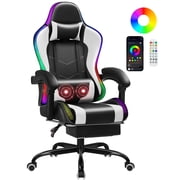 Homall RGB Gaming Chair with APP & Remote Control, LED Lights Ergonomic Computer Chair with Footrest & Massage Lumbar Su