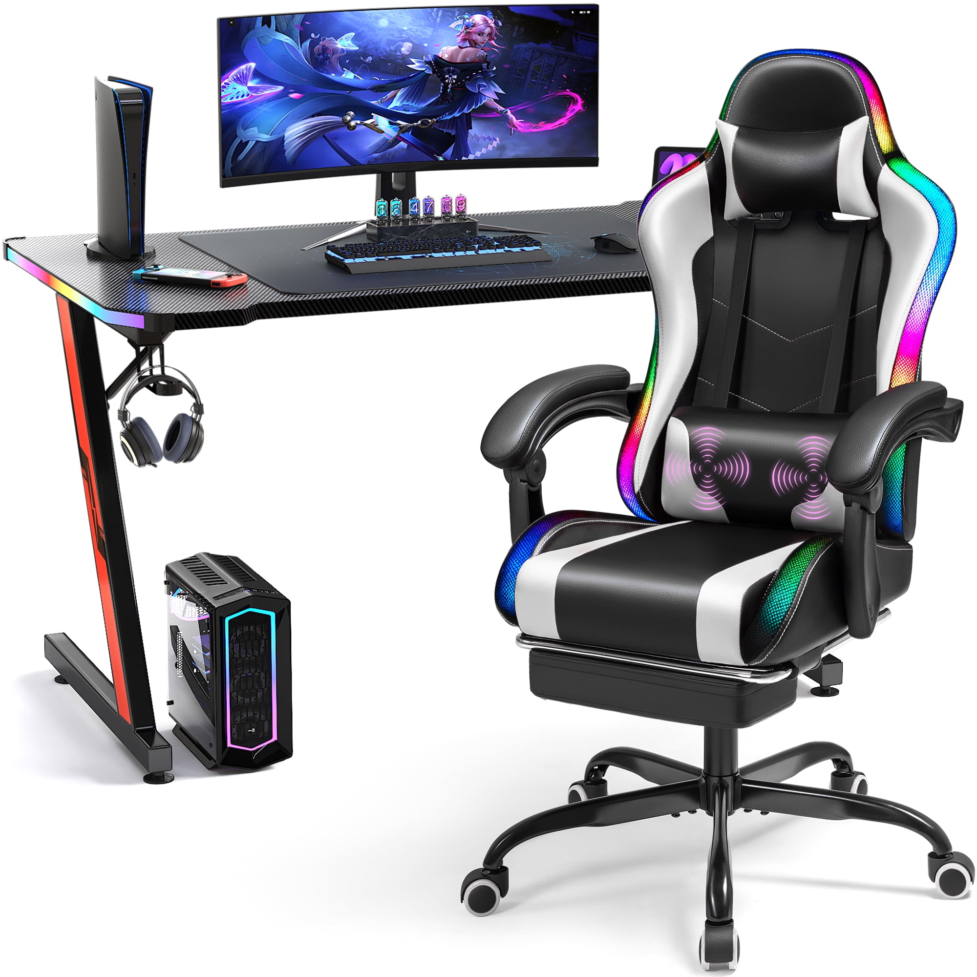 Chaise Gaming RGB LED Massage - Electro ADNANE