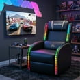 thumbnail image 1 of Homall RGB LED Lights Gaming Massage Recliner Chair Racing Style Single Living Room Sofa Ergonomic Home Theater Seating with Massage Lumbar Support, Gray, 1 of 8