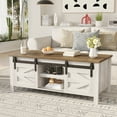 thumbnail image 1 of Homall Retro Hidden Storage Rectangular Wooden Coffee Table, White, 1 of 7