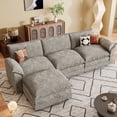 thumbnail image 1 of Homall 3-seat Cloud Couch L-shaped Sectional Sofa with reversible toffee chair Movable Footrest Sofa, Gray, 1 of 7