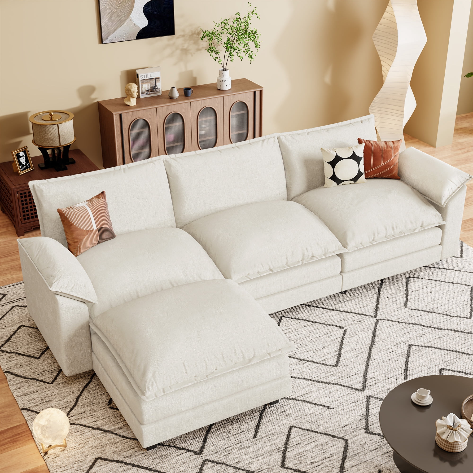 littlecomfo love comfo bag クッションフルセット Homall Sectional Sofa, 3-Seat L-Shaped, Reversible Toffee Chair