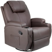 Homall Swivel Rocking Recliner Chair Massage PU Leather 360 Swivel Rocker Recliner Living Room Chair Home Theater Seating,Pu Leather Brown