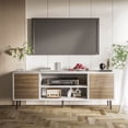 thumbnail image 1 of Homall 58'' Modern TV Stand for TVs up to 65'', Wood Entertainment Center with Storage Drawers & Cable Management for Living Room, White&Walnut, 1 of 7