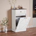 thumbnail image 1 of Homall 10 Gallon Tilt Out Wooden Trash Cabinet with Drawer, Garbage Recycling Trash Can for Kitchen Storage Cabinet for Laundry, White, 1 of 7