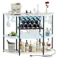 thumbnail image 1 of Homall Wine Bar Cabinet with RGB LED Lights Outlet, Bar Table Home Mini Bar Coffee Bar with Power Strip , Kitchen & Bar Wine Rack with Mobile App Control, White, 1 of 7