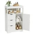 thumbnail image 1 of Homall Wood Bathroom Floor Cabinet with 3 Drawers and 1 Cupboard Free Standing Storage Organizer Hallway Entryway Cabinet for Living Room Kitchen, White, 1 of 8