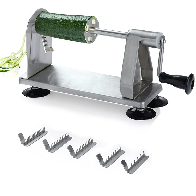 UpTuoLi 5 in1 Handheld Spiralizer Vegetable Slicer, Green, Plastic, ABS,  Stainless Steel