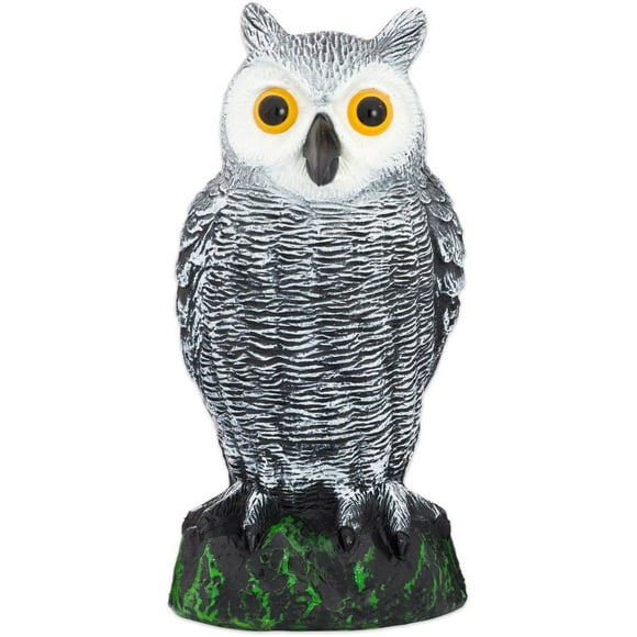 Homarden - Effective Bird Scare: Fake Owl Decoy and Repellent Device to Keep Birds Away from Garden - Plastic Owl to Scare Birds