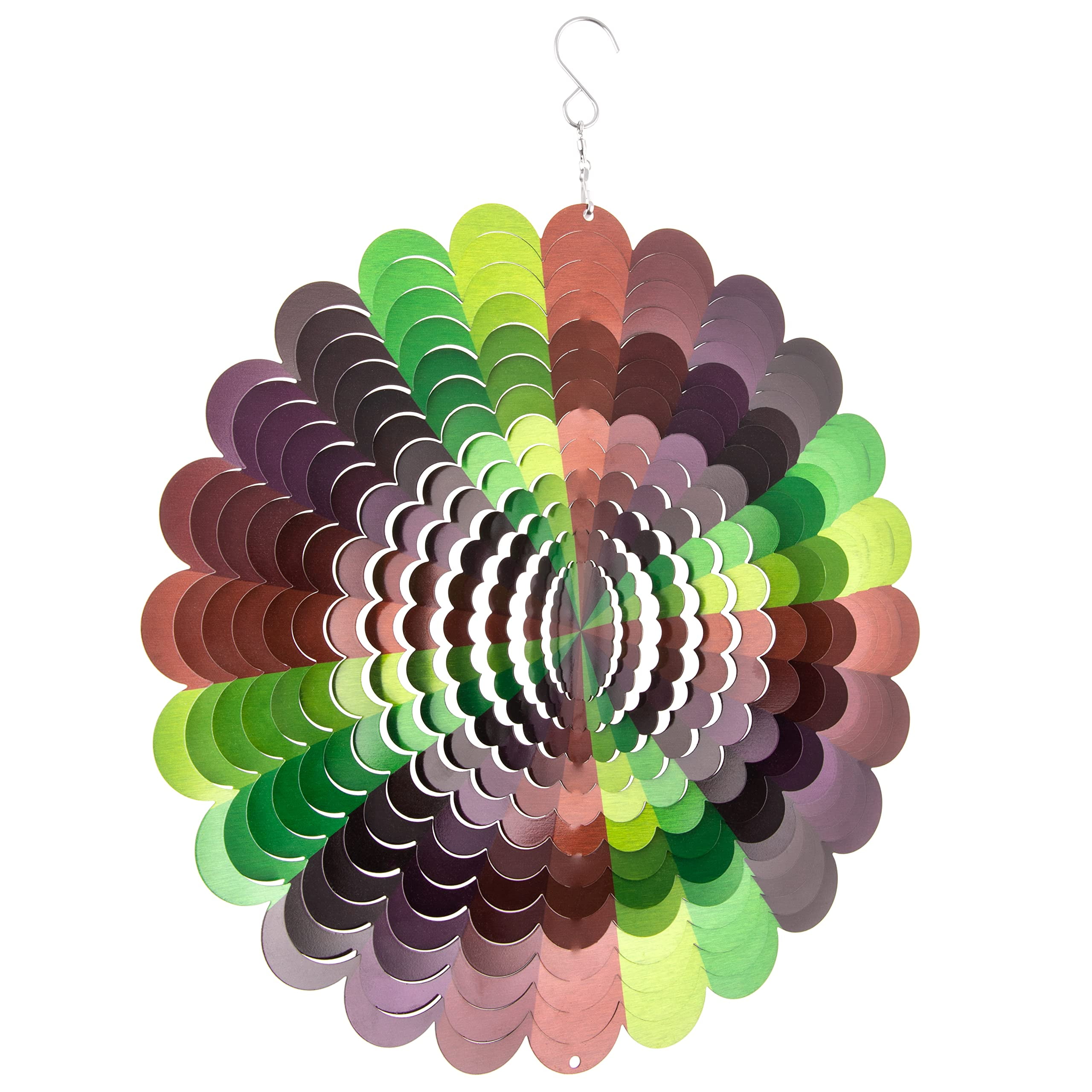 Multicolor Stainless Steel 3D Garden Wind Spinner with Hook