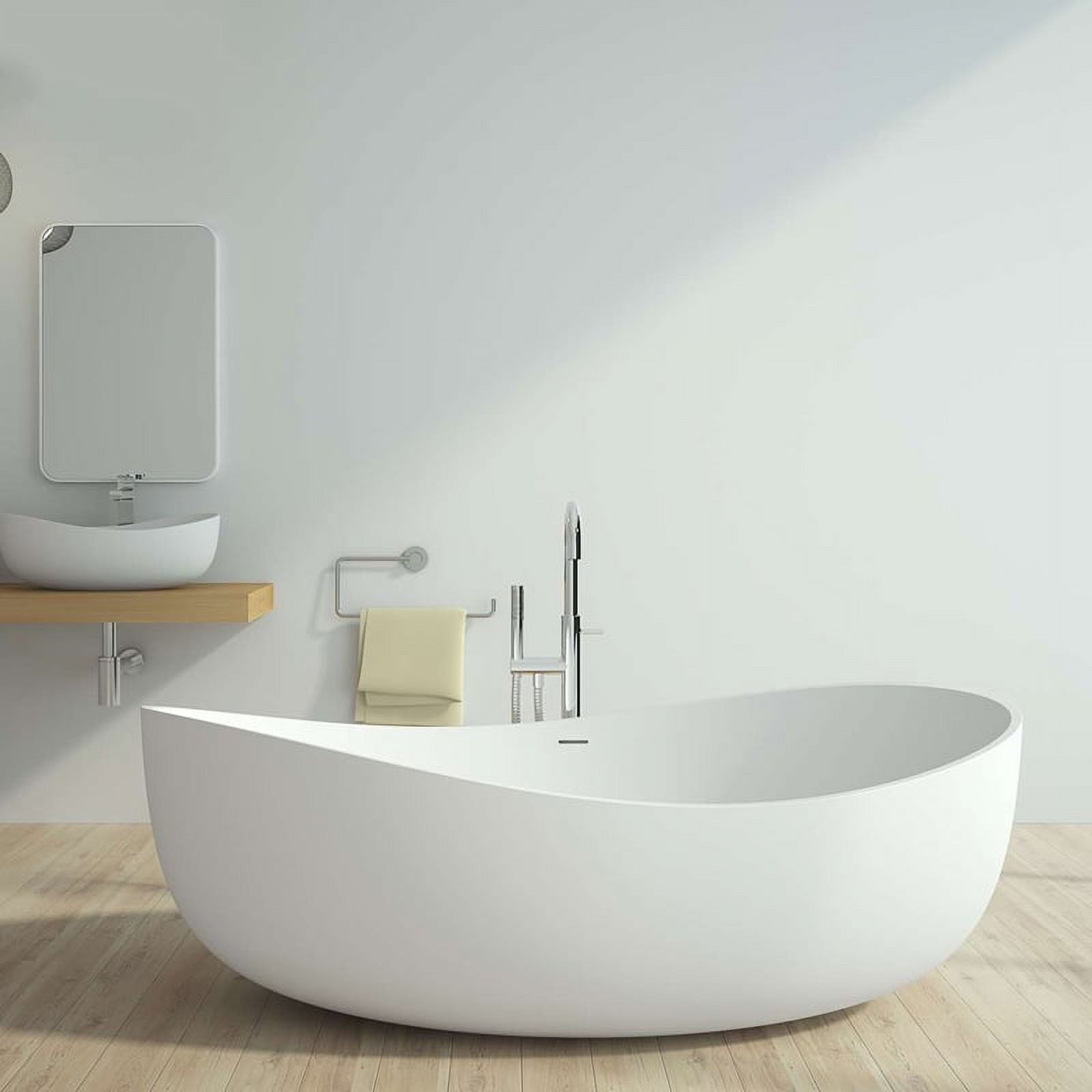 ABRUZZO 59'' x 29'' Freestanding Bathtub, Stone Resin Freestanding Tubs