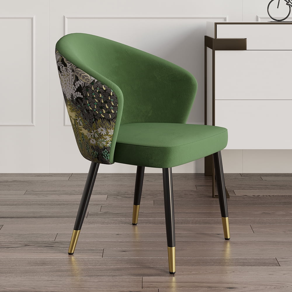 Homary Green Upholstered Velvet Dining Chair