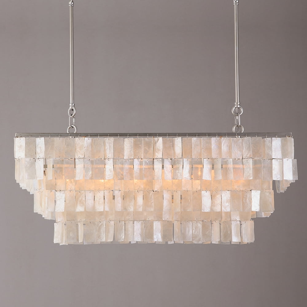 Homary Modern 6-Light Coastal Linear Shell Kitchen Island Pendant Light