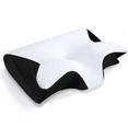 thumbnail image 1 of Homaryx Memory Foam Cervical Pillow, 2 in 1 Ergonomic Contour Orthopedic Pillow for Neck Pain, Contoured Support Pillows for Side Back Stomach Sleepers Black, 1 of 7
