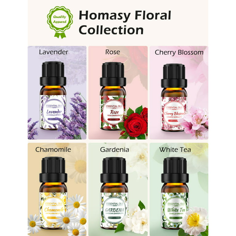 Floral Essential Oil Collection - Six Different Floral Essential Oils