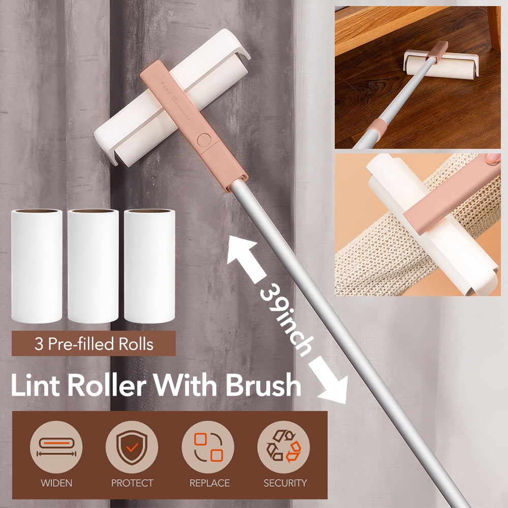 Homasy Retractable Lint Roller, Floor Lint Remover, Pet Hair Rollers