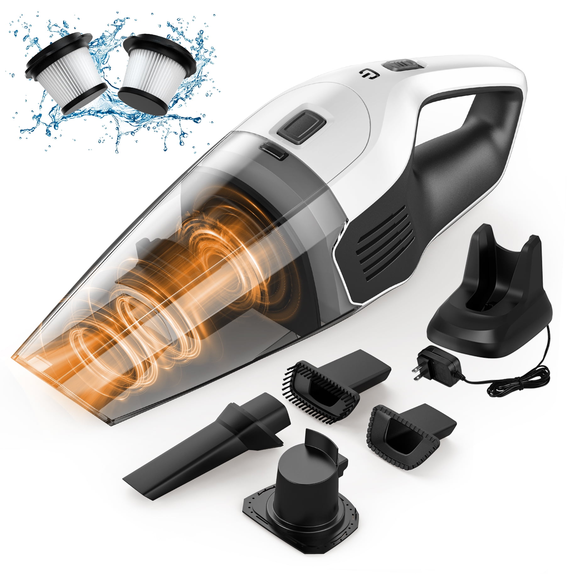 Homasys Cordless Handheld Small Vacuum Cleaner, 9KPA Strong Suction Vacuum, Rechargeable 14.8V HEPA Dual Filter Lightweight Wet and Dry Vacuum Cleaner, Quick Charge, Lightweight for Home Car Carpet