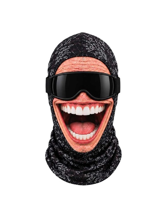 Funny Grin Ski Mask Printed Balaclava Face Cover for Snowboarding