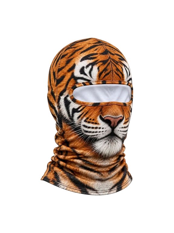 Tiger Face Ski Mask Printed Animal Balaclava for Snowboarding and Winter Sports