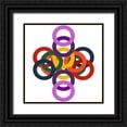 thumbnail image 1 of Homawoo, Richard 12x12 Black Ornate Wood Framed with Double Matting Museum Art Print Titled - Rainbow Circles-3, 1 of 4